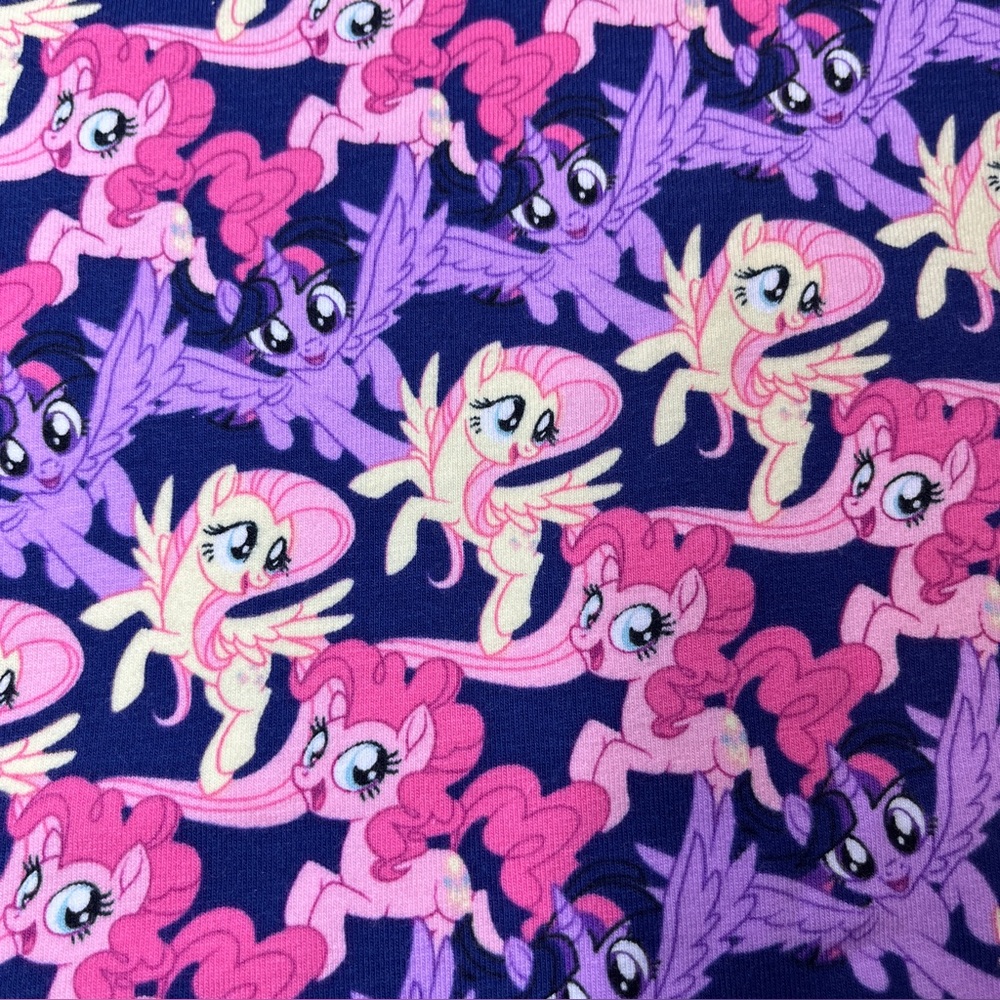 My Little Pony Knit Fabric Cotton Lycra Stretch Sewing Kids Leggings  54” x 58”.